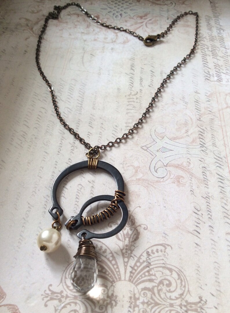 Handmade Wire Wrapped Retaining Ring Necklace Etsy