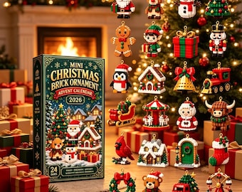 Calendário do Advento com 24 Miniaturas de Blocos de Natal para Montar até 2026, Kit de Contagem Regressiva para Montar, Presente Ideal para Enfeitar a Meia de Natal, Decoração para Árvore de Natal
