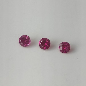 Lab Grown Ruby Round Brilliant Cut Gemstone 1–8mm, AAA Red Ruby Loose Stone for Jewelry Making, July Birthstone