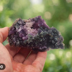 180g Green-Edged Grape Agate Matrix Cluster - Botryoidal Purple Chalcedony, West Sulawesi Indonesia