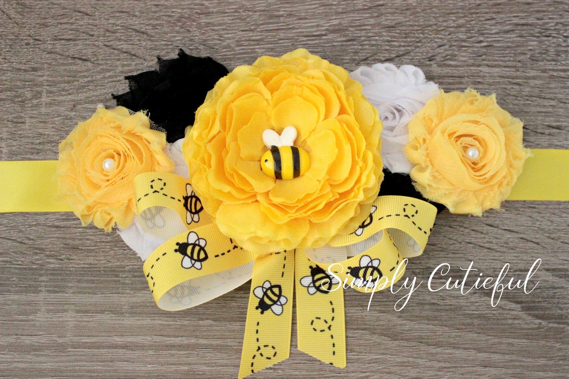 Mommy to Bee Sash Baby Shower Bee Sash Ribbon Mommy Belly Sash Etsy