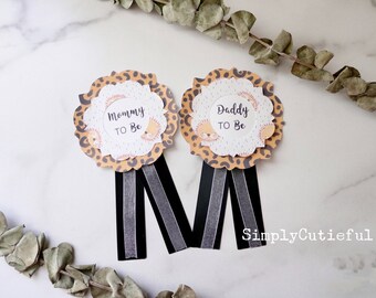 Safari Baby Shower, Jungle Safari Baby Shower Theme, Safari Baby Shower Corsage, Safari Mommy Pin, Safari Daddy Pin, Safari Corsage Pin