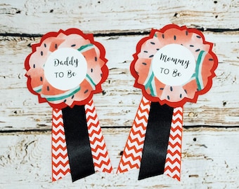 Watermelon Baby Girl Corsage, Watermelon Baby Shower, Girl Baby Shower, Mommy and Daddy To Be Watermelon Corsage, Summer Baby  Shower Pin