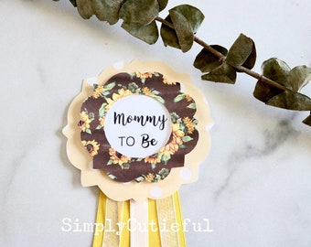 Sunflower Baby Shower, Sunflower Theme Baby Shower, Sunflower Mommy to Be, Sunflower Mommy to Be Pin, Sunflower Daddy to Be Pin, Yellow Pin