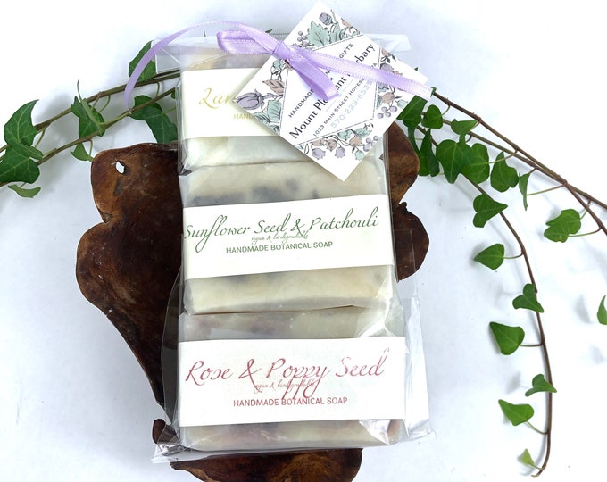 Gift Pack Handmade herbal soap / Set of 3 soap bars / All Natural Vegan Herbal soap bars /You Choose soaps