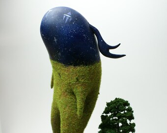 Sculpture "mysterious creatures of the forest" -Nocturnal - Miniature creature, art toy, collectible figurine, limited edition toy art