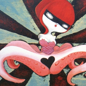 ART PRINTS//octopus girl // illustration image 2
