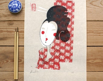 SCREEN PRINTING - GEISHA Yakusha-e