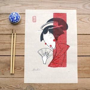 Special Sale-SCREEN PRINTING GEISHA Yakusha-e-Papiro image 4