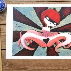 ART PRINTS//octopus girl // illustration image 1