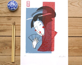 SCREEN PRINTING - GEISHA Yakusha-e
