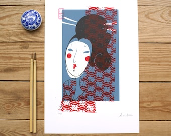 SCREEN PRINTING - GEISHA Yakusha-e