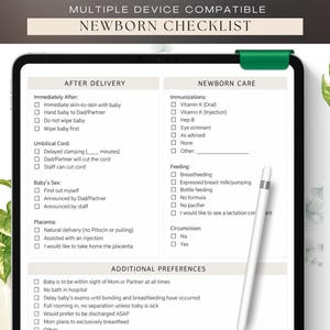 Newborn Checklist, Baby Preparation Planner, Newborn Essentials List, Baby Care Organizer, New Parent Printable Guide