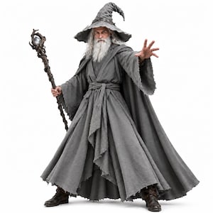 Trollkarldräkt, medeltida trollkarlsmantel, fantasymagikermantel, huvad trollkarldräkt, lajvcosplay, renässansmässodräkt