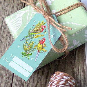 Australian Bird Printable Christmas Gift Tags, Illustrated Tags, Australian Native Birds, Australian Christmas, Swing Tags, Digital Download