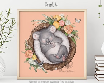 Baby Koala Art Print, Australian Animal Nursery Decor, Home Decor, Australiana Themed Nursery Art, Gift for Baby Shower