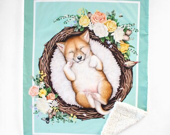 Dingo Cuddle Fleece Blanket - Perfect for Australian themed Nursery or New Baby Gift