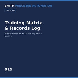 Employee Training Matrix Training Records Log Editable Word Fillable PDF Safety Training Tracker