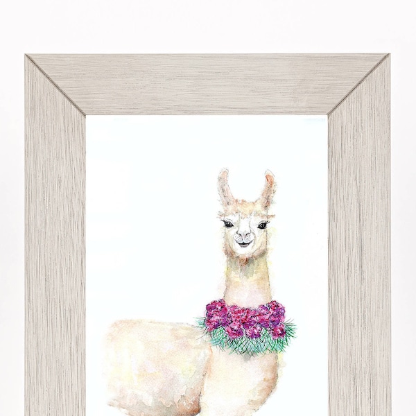 Llama print, alpaca animal art, watercolor painting from original artwork, nursery wall art, affordable gift, girls room, kids decor, whimsy