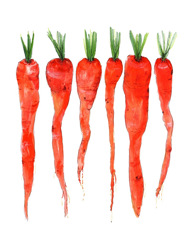 Kitchen Decor Watercolor Artwork Fresh Vegetable Art Print Etsy