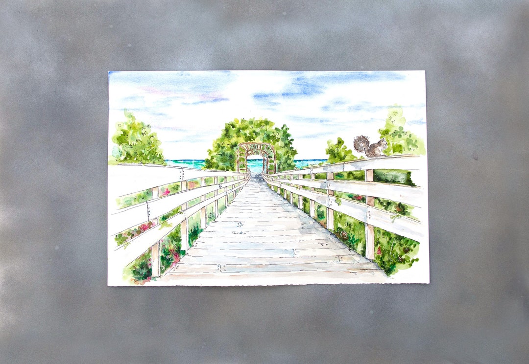 Seagrove Beach Access Watercolor Print. A Coastal 30A Beach Print. Walton County Florida, Local