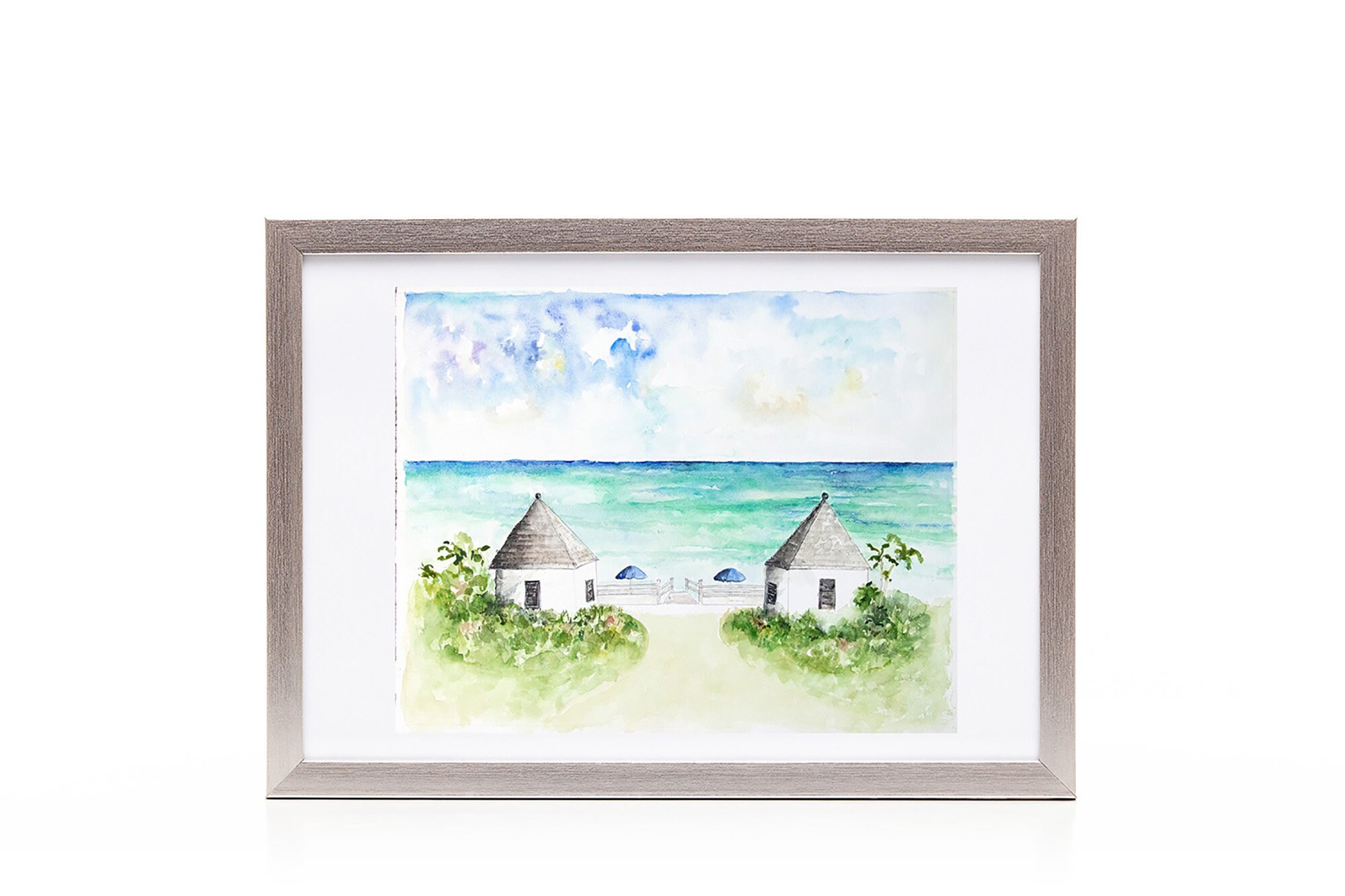 Rosemary Beach Watercolor Painting Beach Landscape Watercolor Etsy