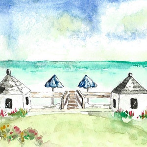 Rosemary Beach Watercolor Art Print: 30A Florida Landscape