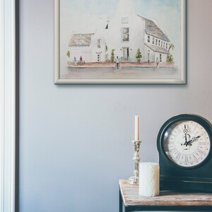 Rosemary Beach Town Hall Wedding, Personalized Watercolor Wedding Art