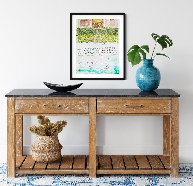 Rosemary Beach Watercolor 30A Artistic Beach Map Local Etsy
