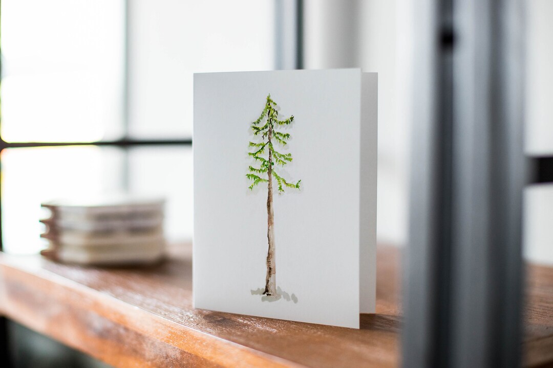 Pine Tree Art Print Note Card Variety Set , Blank Watercolor Pine Tree ...