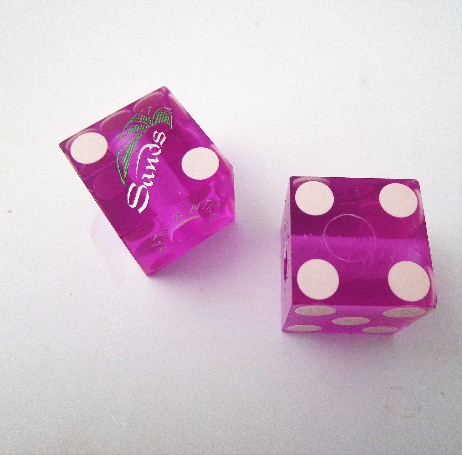 Pair Vintage SANDS Casino Atlantic City Dice Drilled 3/4 Etsy