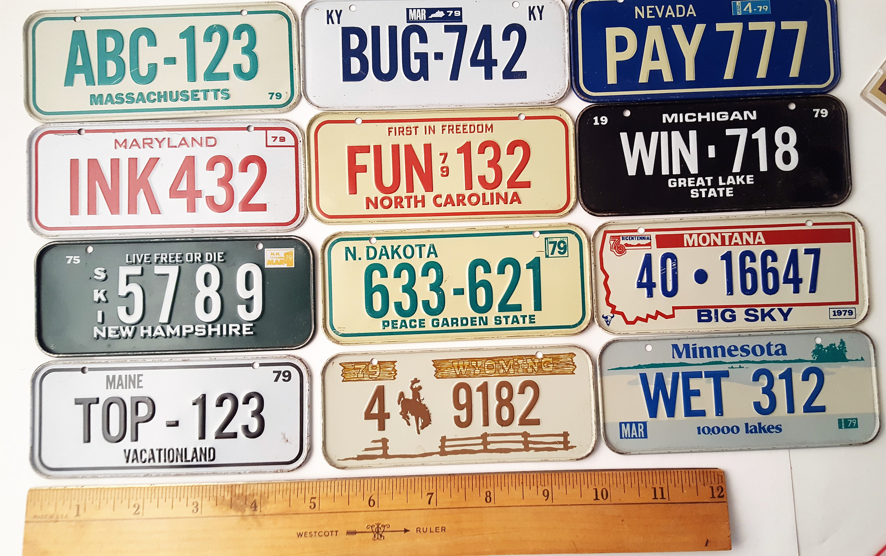 Vintage Miniature Metal State License Plates 4 7/8 Wide Etsy