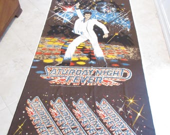 Vintage Saturday Night Fever Rare Fabric Wall Hanging 45" x 109"