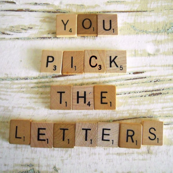 Wooden Scrabble Tiles You Choose The Letters You Pick Upcycle Repurpose Game Pieces Jewelry Family Names Wall Hangings Boards Ledges