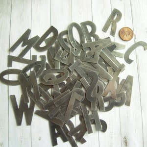 Metal Alphabet Letters You Choose the Letters 1 1/2&quot; Upcycle Repurpose Gunmetal Jewelry Family Names Art Supplies Crafts Collage