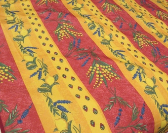 French Provence Tablecloth 58" Wide x 78" Long Fruits Polyester Never Used Original Care Tag
