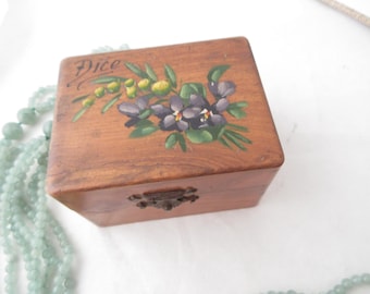 Vintage NICE France Souvenir Wooden Trinket Box Hand Painted