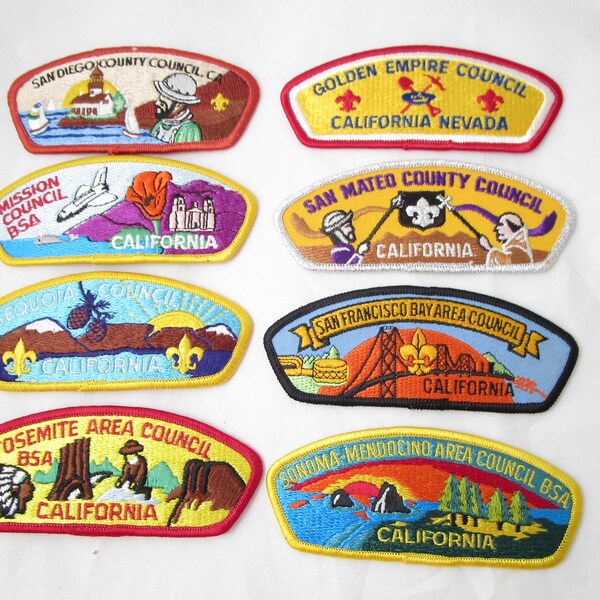 Boy Scouts Council Shoulder Patch Strip CSP California Counties