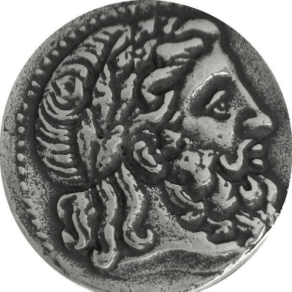 ZEUS, Famous Greek Mythology Coin, King of the Gods, Ruler of Mount Olympus, Minted by  Philip II, Percy Jackson Teen Gift, 44S