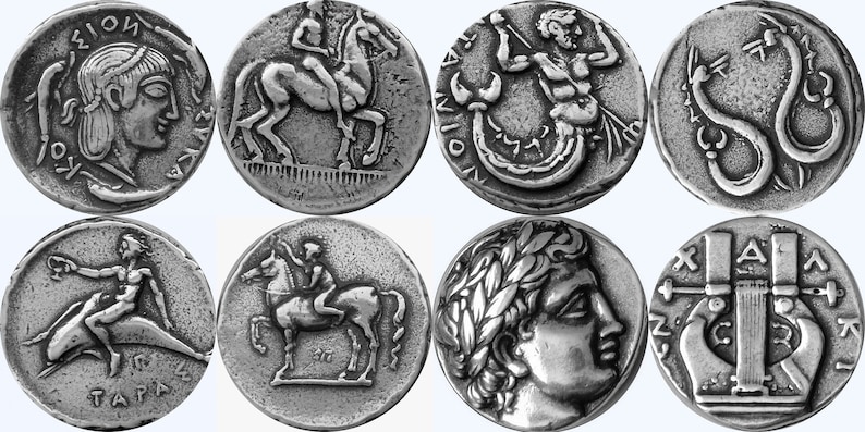 Percy Jackson Gift Athena 6SET-S Zeus and Apollo 6 Greek Coins Alexander