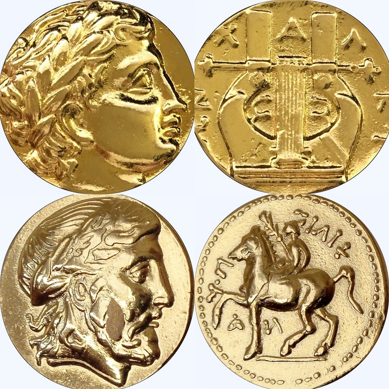 Percy Jackson Fans 86+30-G Zeus and His Son Apollo Two Famous Greek Coins 