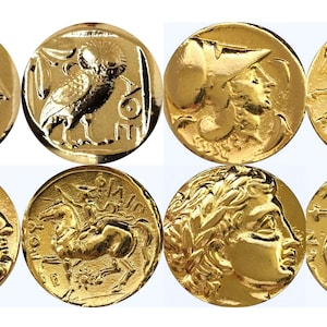 Percy Jackson Fans 4 Top Gods & Goddess Coins Parents of Percy Jackson Characters Unique Teen Gift Great Stocking Stuffer Athena Zeus Apollo