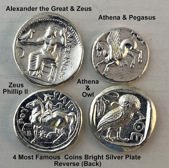 4 Most Popular Greek Coins Alexander the Great, Zeus, Athena Owl