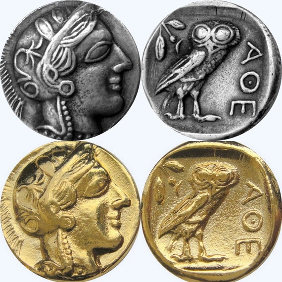 3 Versions of Famous Greek Coins Percy Jackson Fans Athena /& Owl 3ATHOWL-G