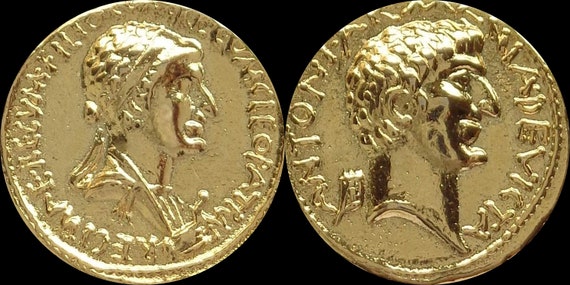 Roman Coin 3-S Roman Empire Most Famous Romance Mark Antony & Cleopatra 