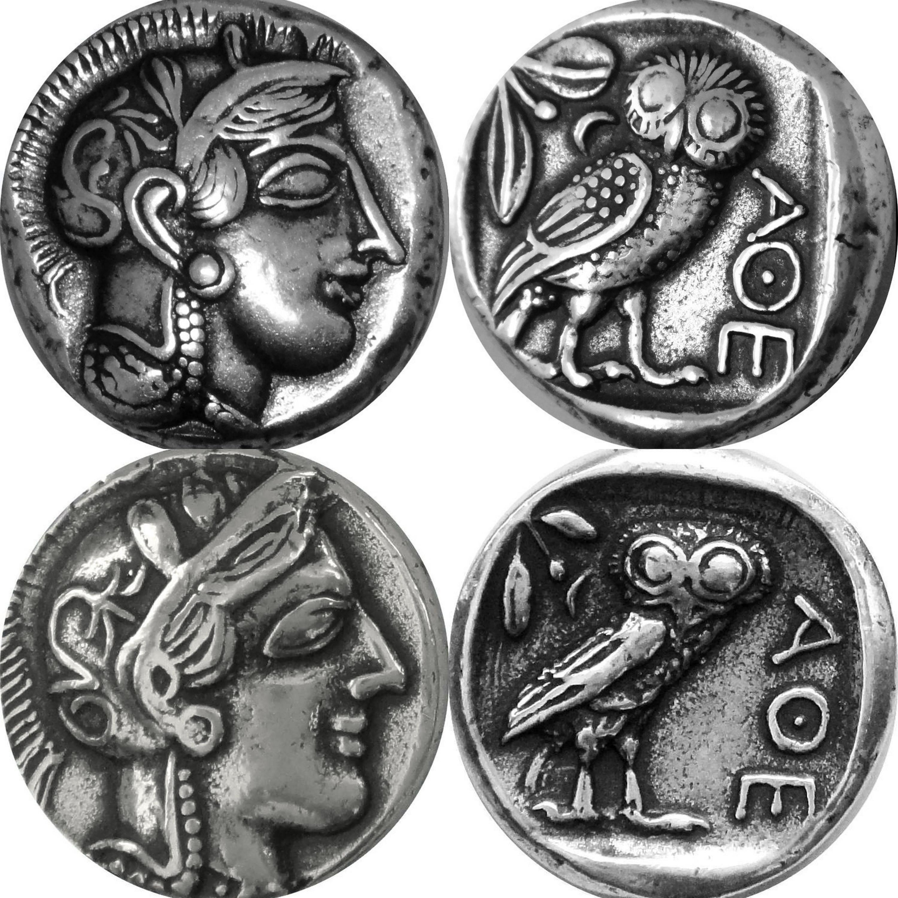Athena and OWL 2 Variations of The Most Famous Greek Coin, "Mark of Athena" Unique Teen Gi