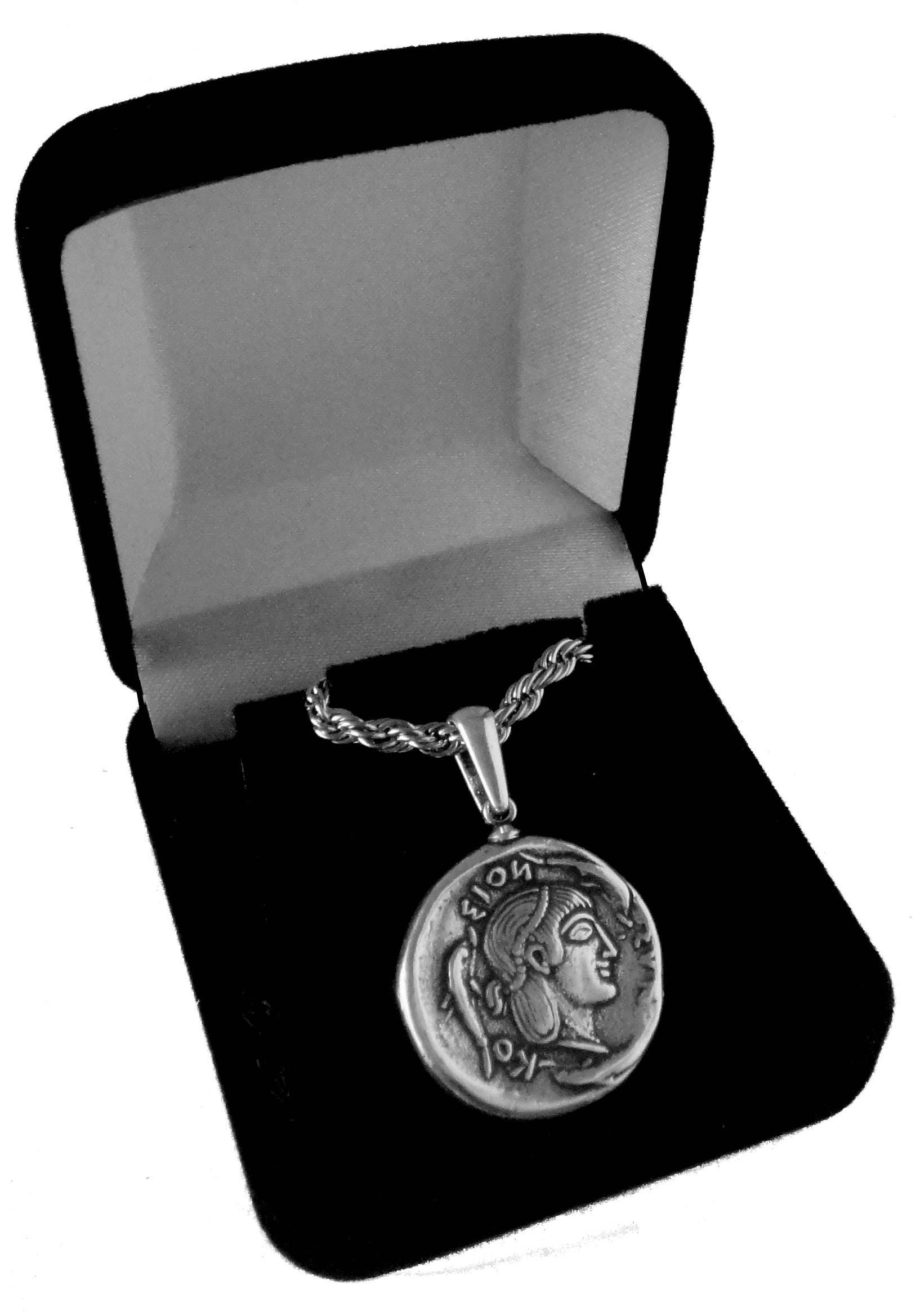 Artemis Greek Coin Pendant Chain Daughter Of Zeus Goddess Etsy