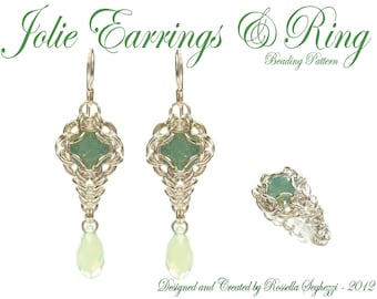 Bead Pattern Earrings & Ring Jolie - Pdf file Only for personal use