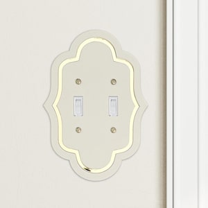 Vintage Art Deco Rocker Wall Plate, Two-Tone Mirror Acrylic Switch Cover