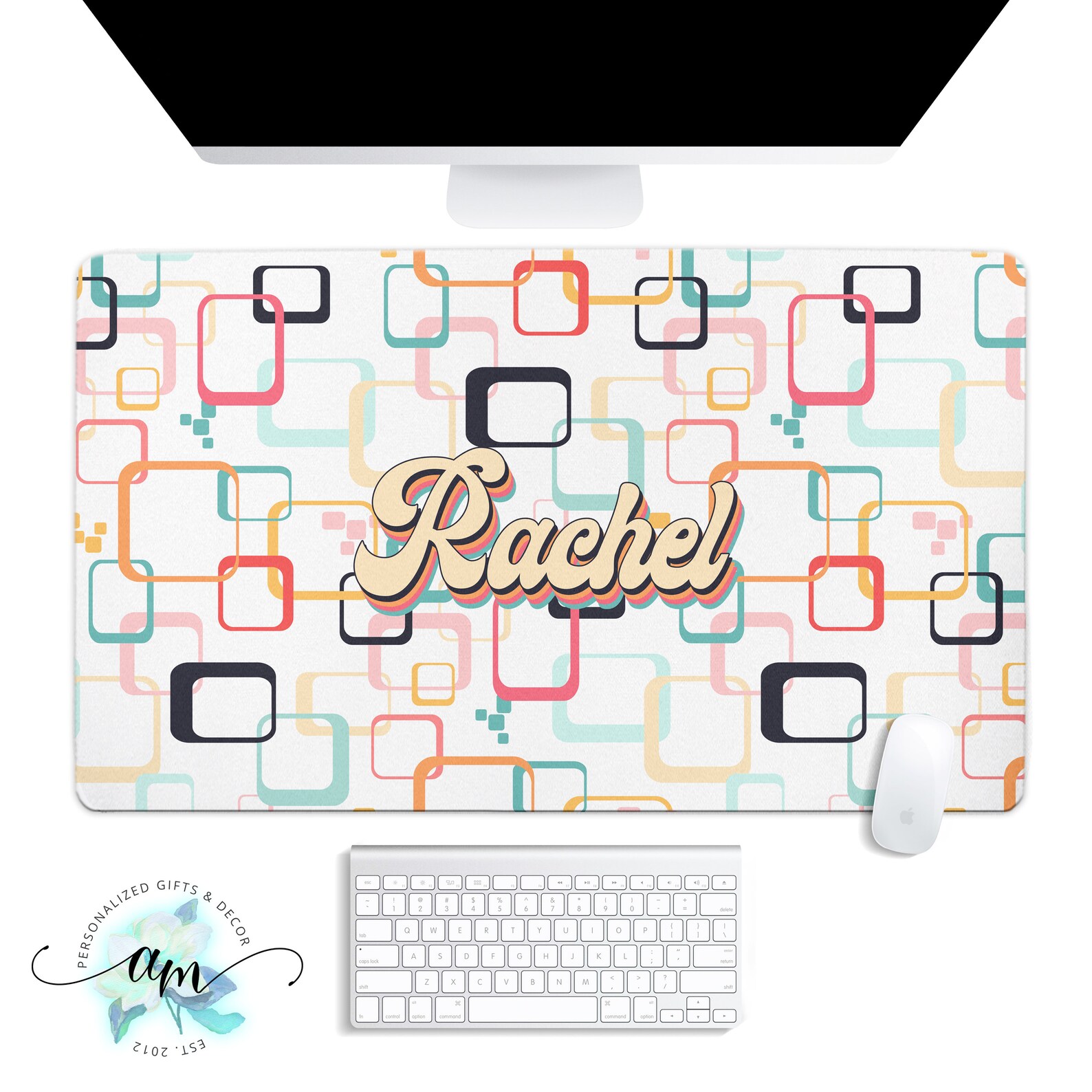 Personalized Desk Pad Retro Desk Pad Personalized Desk Pad Etsy
